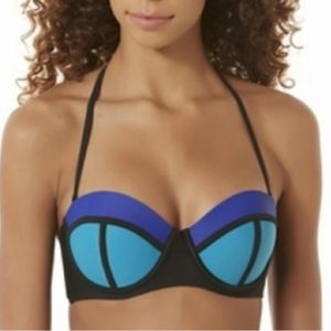BONGO padded colorblock halter bikini top